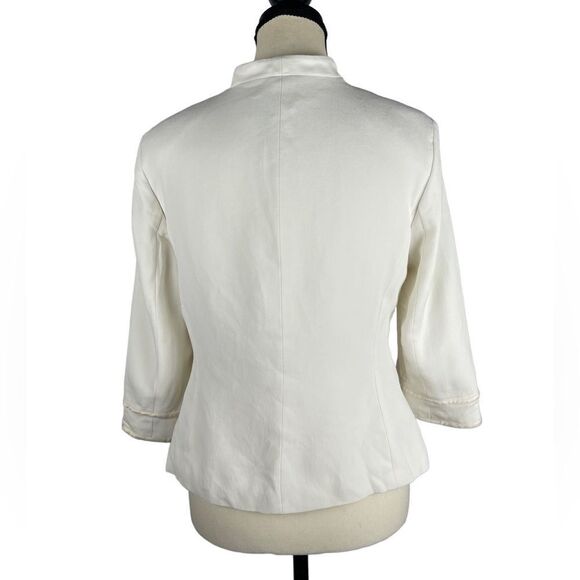 Doncaster collection cropped off white light cream button up jacket approx XXS - Picture 4 of 10